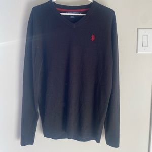 US POLO ASSN - V-NECK SWEATER - BLACK